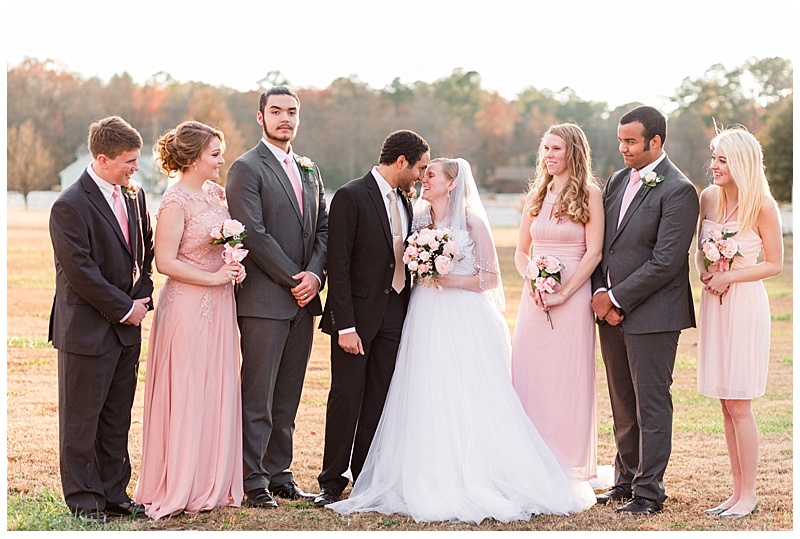 Blush and Gold Wedding Bridal Party Photo