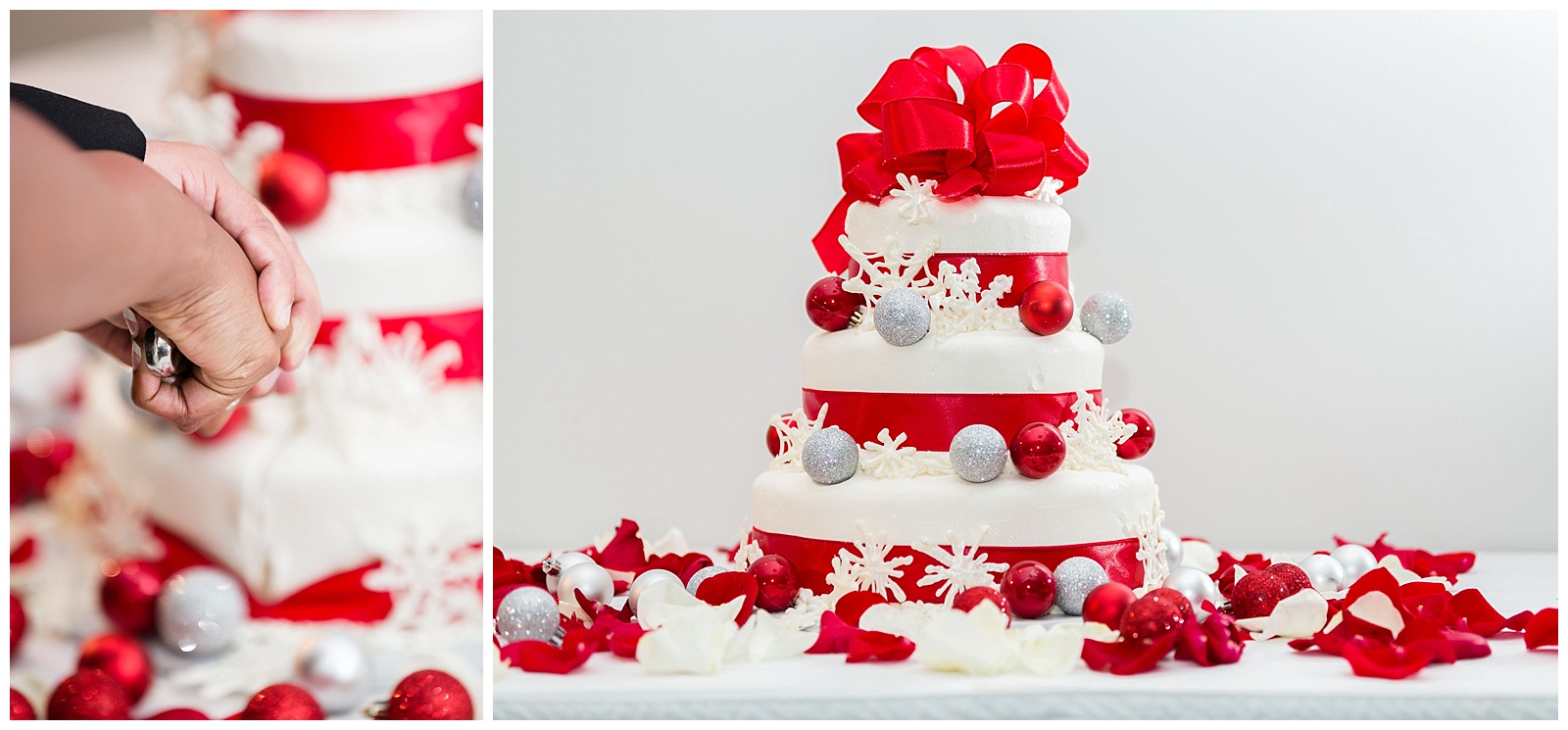 Red and White Christmas Holiday Wedding in Hampton Virginia