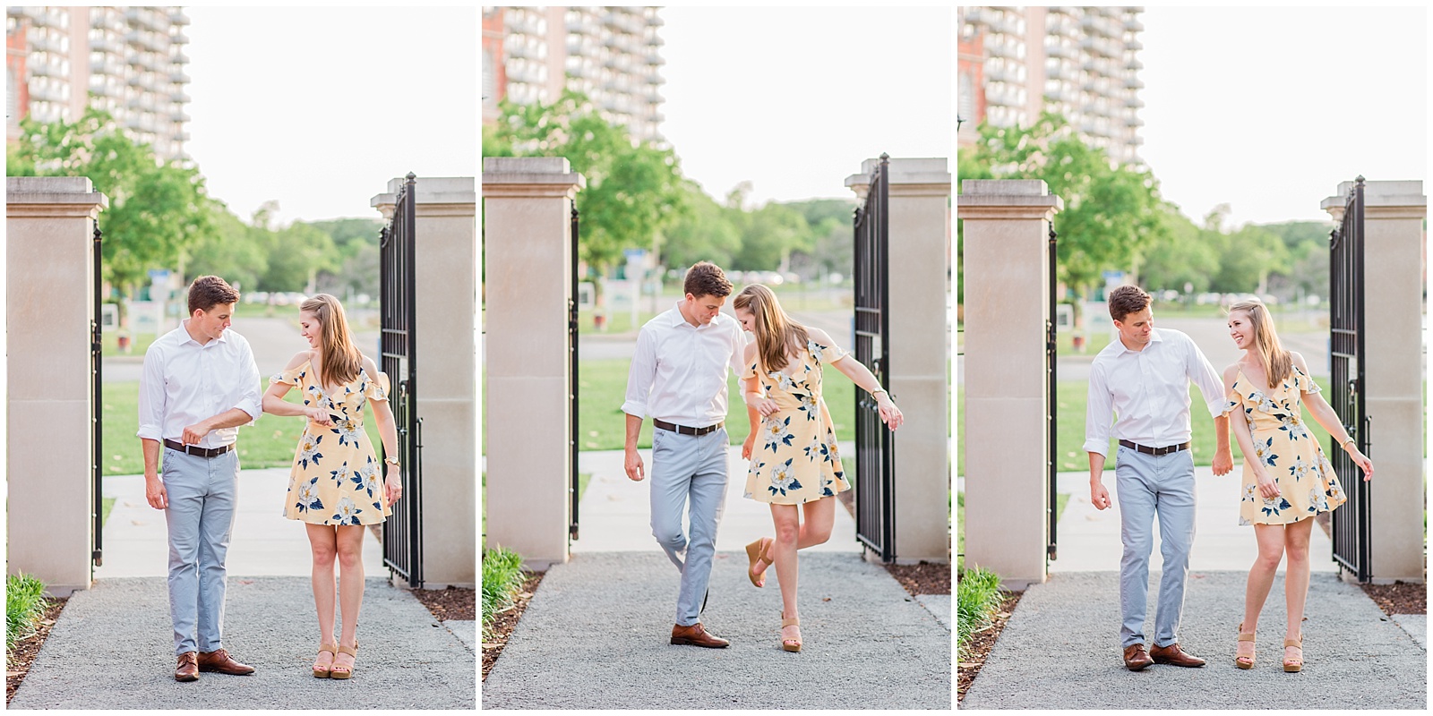 downtown Norfolk Va engagement session freemason neon district