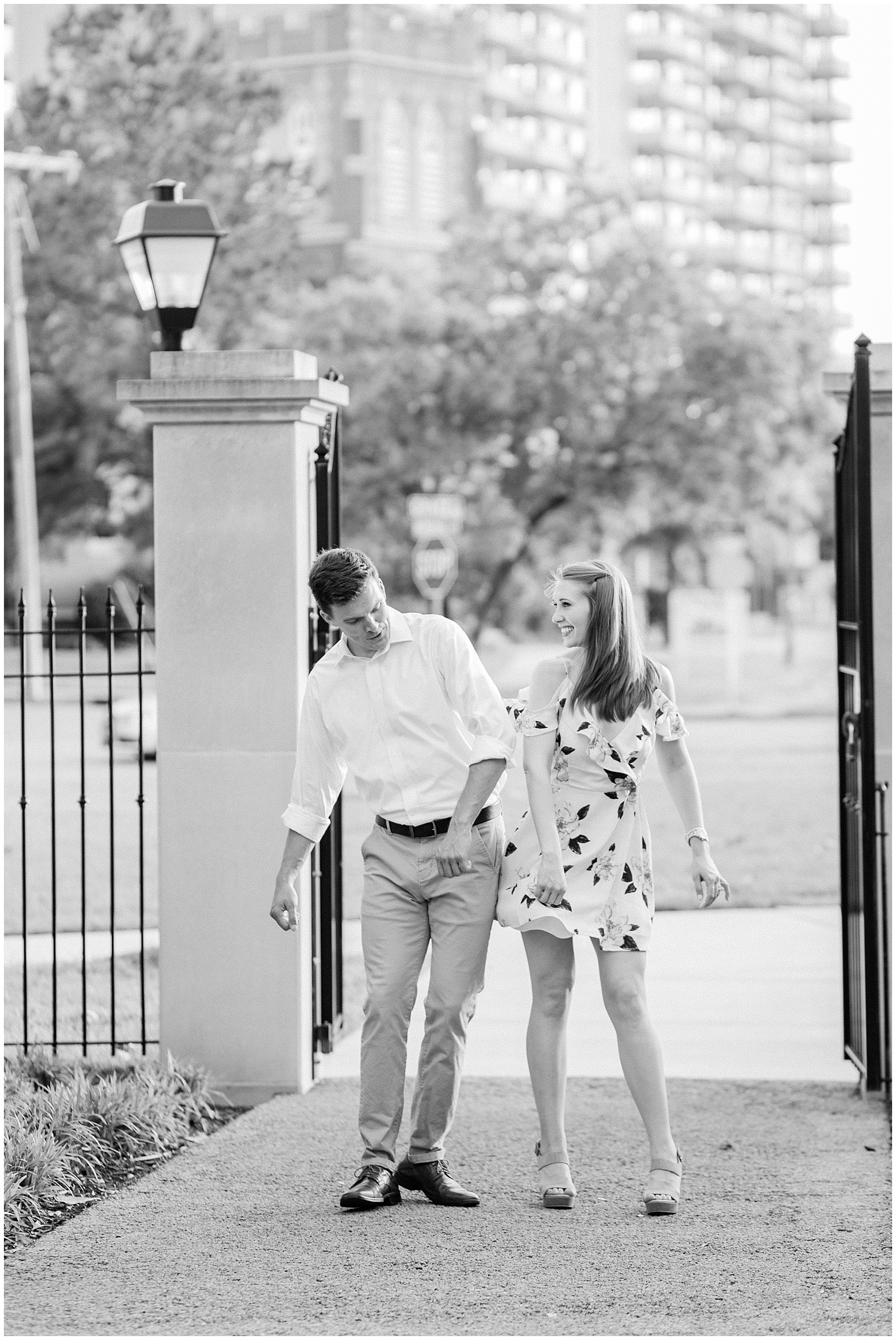 downtown Norfolk Va engagement session freemason neon district