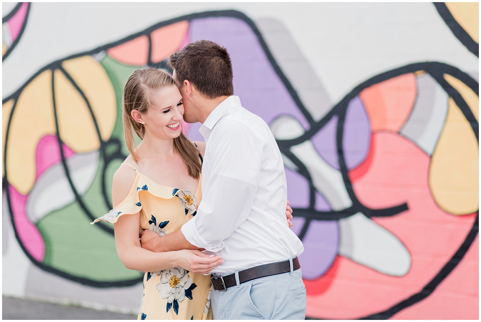 downtown Norfolk Va engagement session freemason neon district