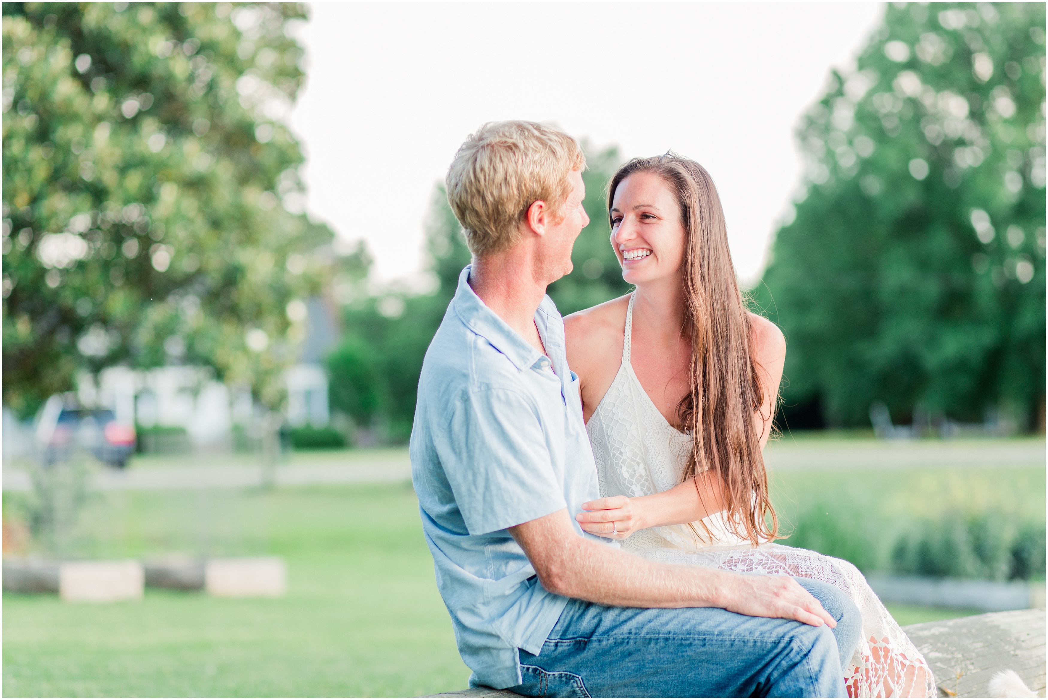 backyard engagement session in Hayes, Va