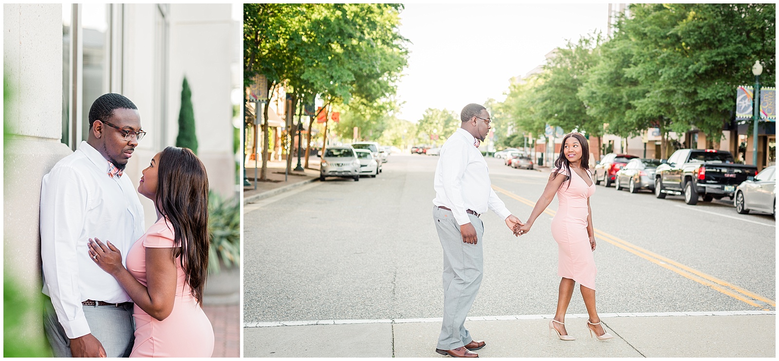 city center newport news engagement session