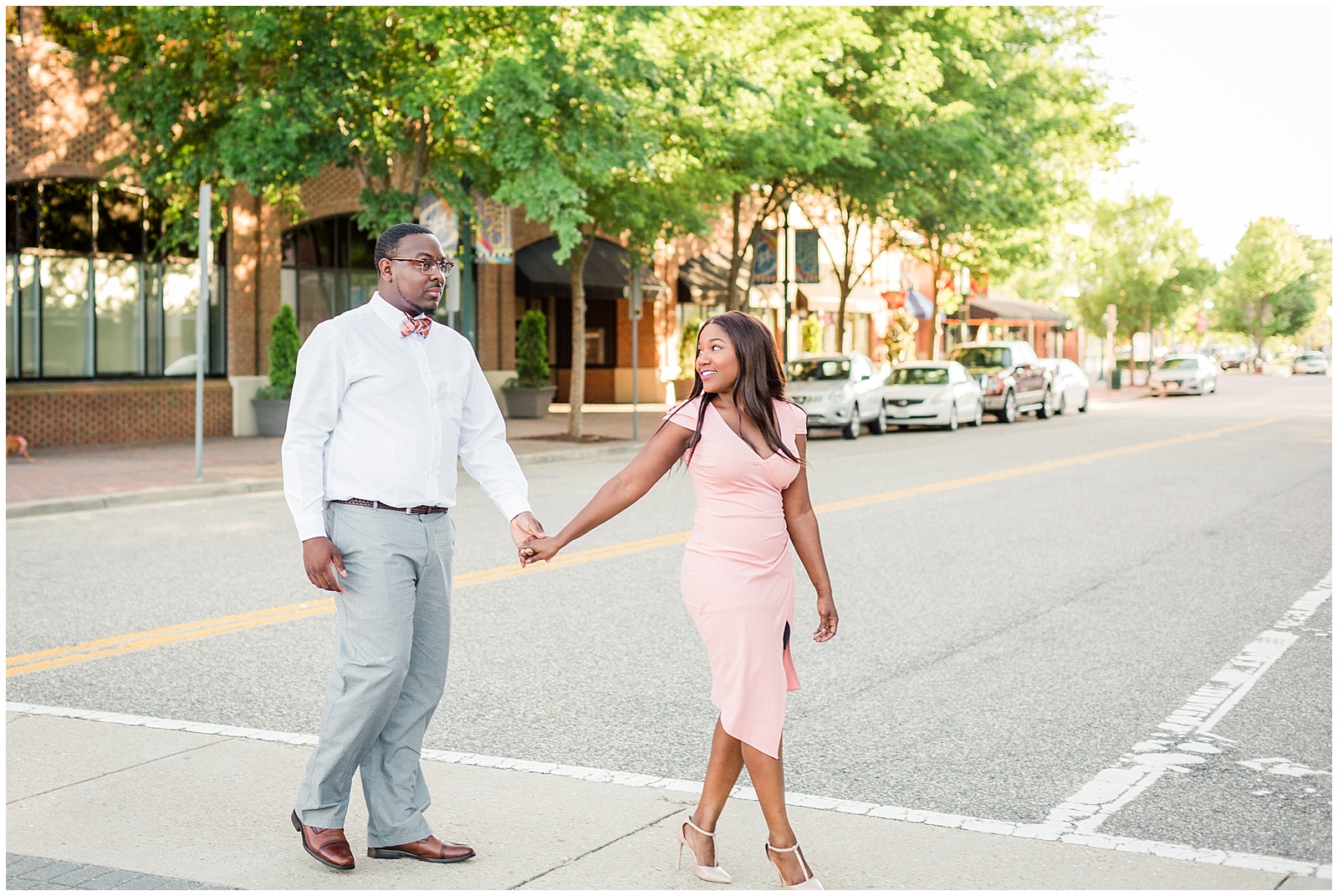 city center newport news engagement session