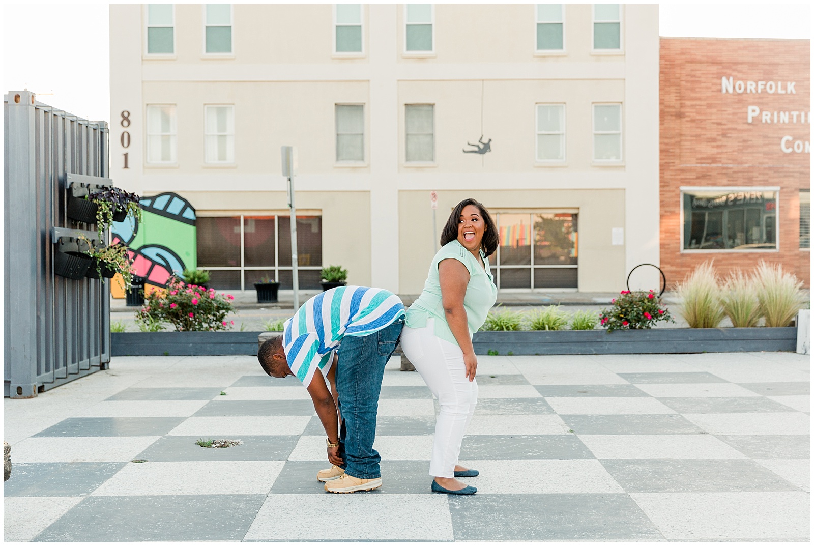 Norfolk Neon District engagement session