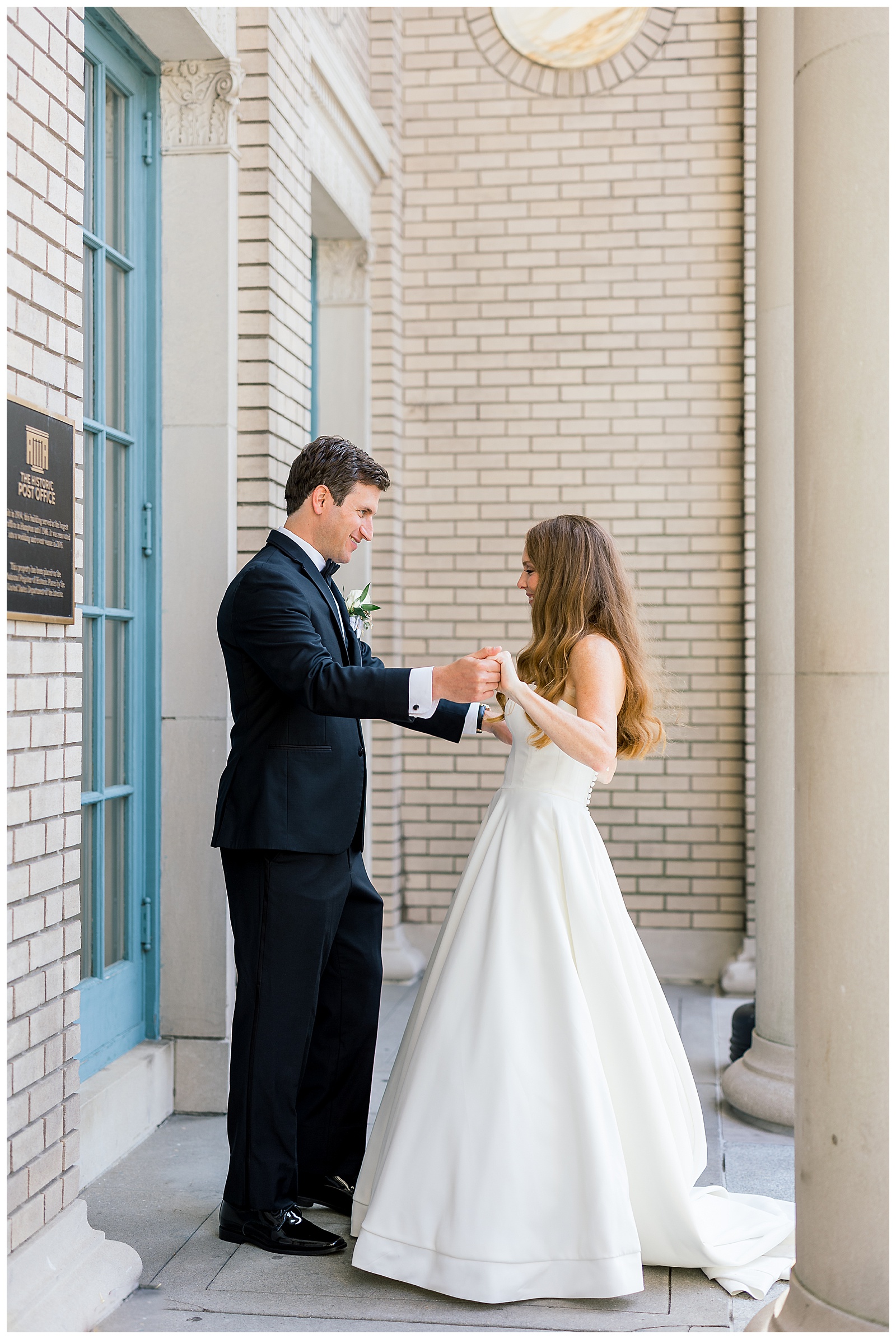 Downtown Hampton Va Wedding Historic Post Office bride and groom photos