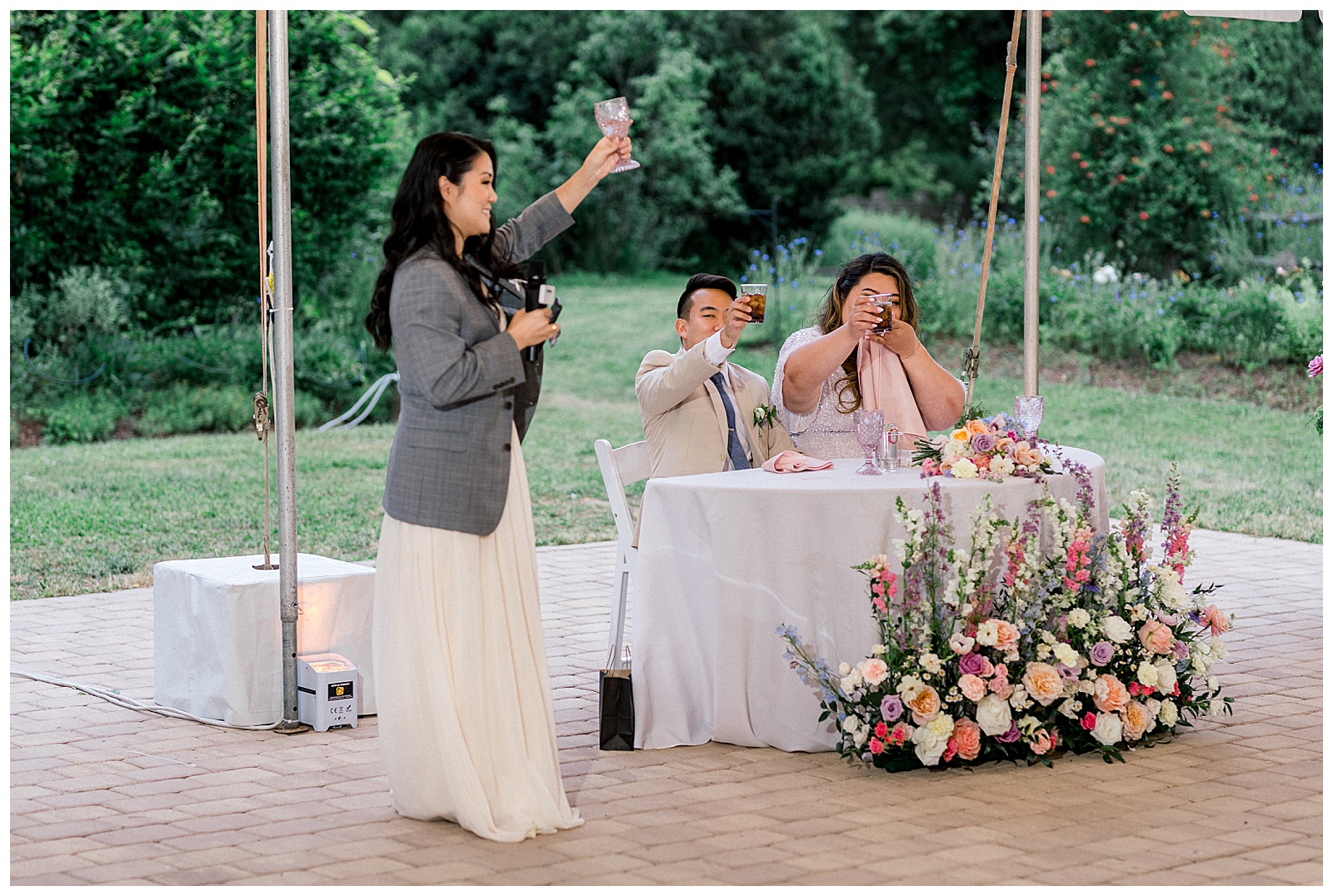 bridesmaid toasts to bride and groom