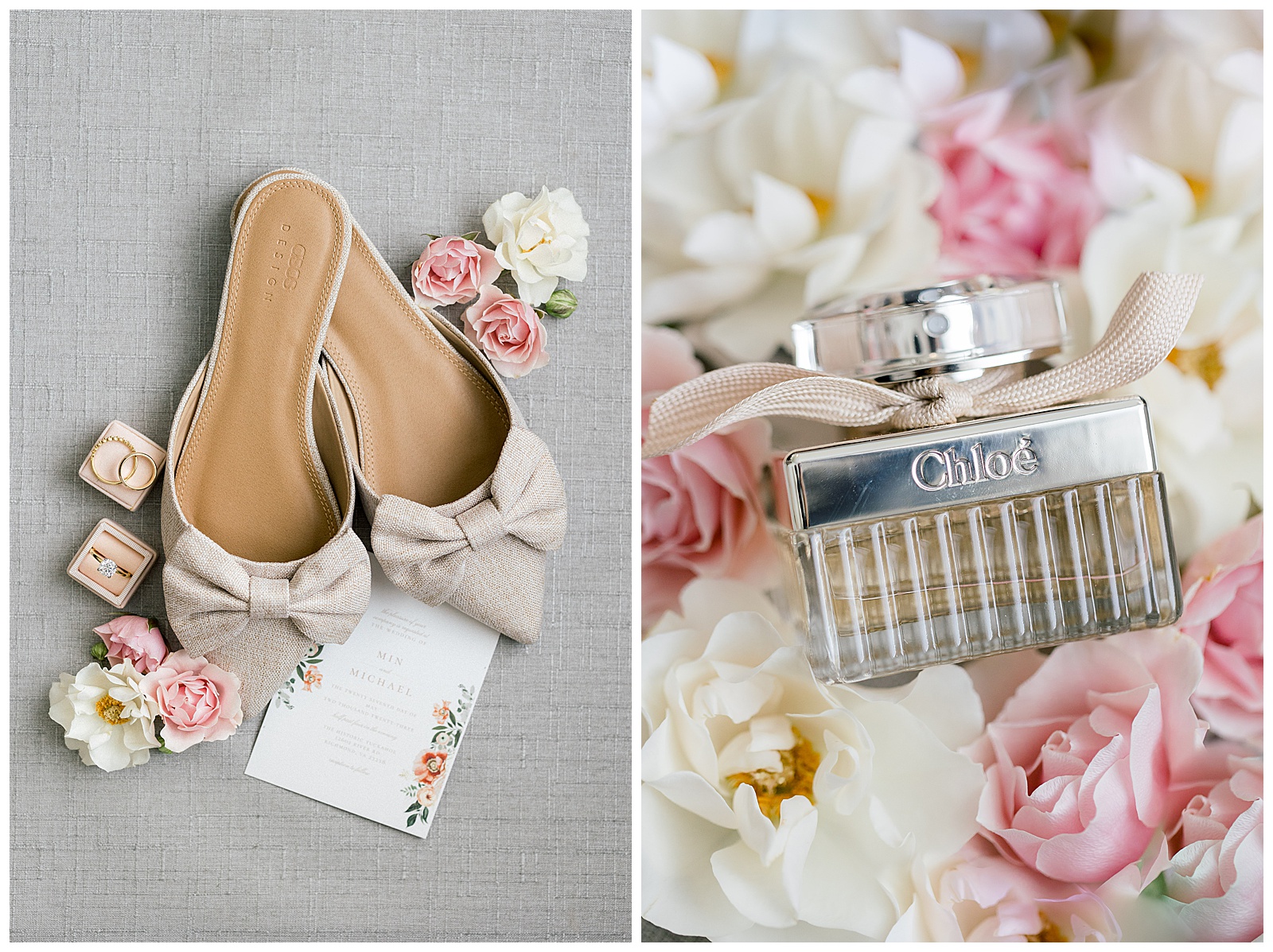 bridal shoes and perfume