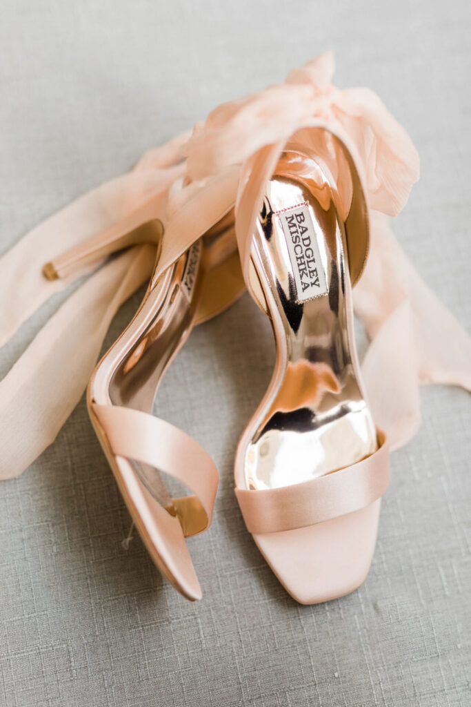 pink wedding shoes at Quirk Hotel Richmond