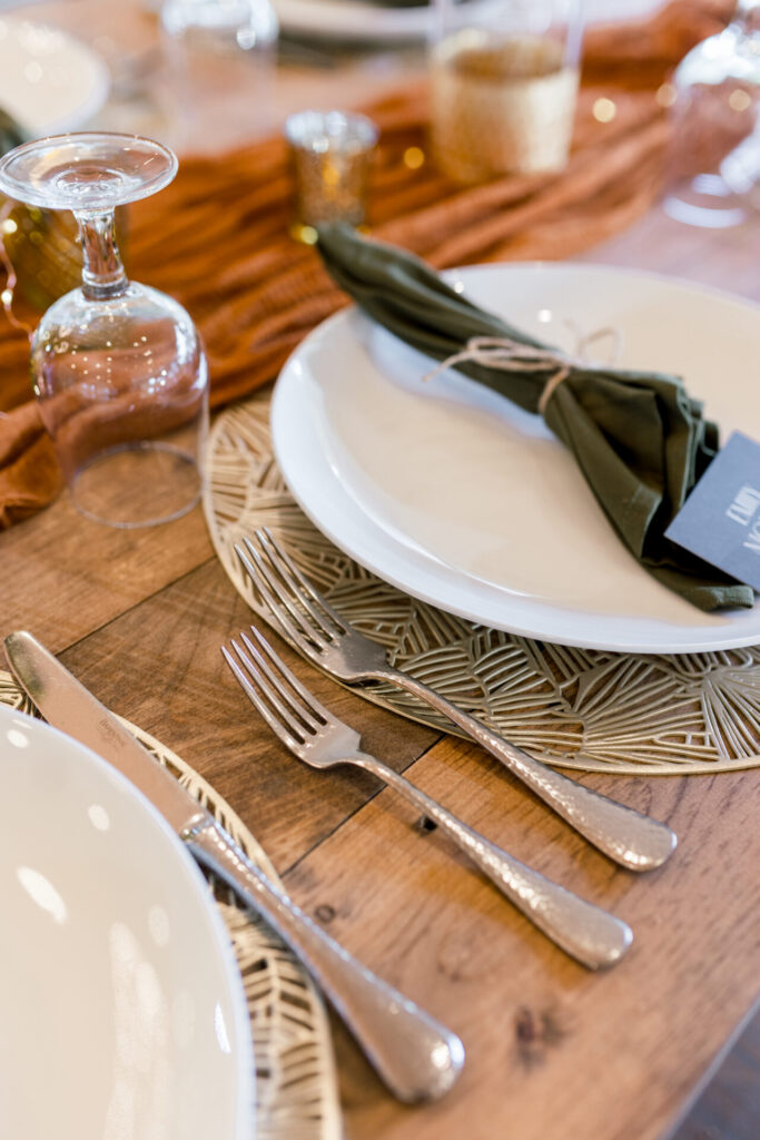 rustic flatware wedding reception decor Seven Springs VA