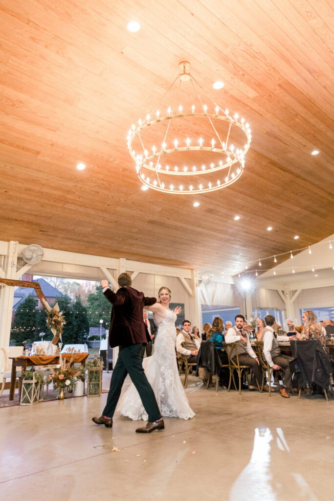 bride and groom first dance Seven Springs Richmond wedding